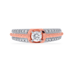 <b>Rugged</b> River Men Solitaire Ring Premium Rose Gold Finish Solitaire Engagement Ring Featuring <b>Round</b> Brilliant Diamond - Product Image 3