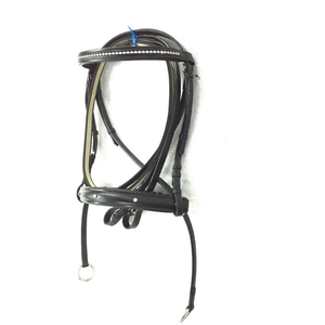 Bridon de cheval en cuir de qualité supérieure, forme anatomique, rembourrage doux, réglable, en cuir véritable, équipement d'équitation - Product Image 3
