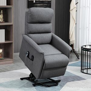 Gray Power Lift Chair Recliner with 3 <b>Vibration</b> Modes USB Feature and <b>Remote</b> <b>Control</b> for Living Room or Office Furniture - Product Image 2