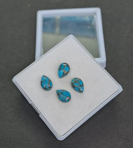 Turquesa azul cobre en forma de pera, cabujón, piedra preciosa suelta para la fabricación de joyas - Product Image 2
