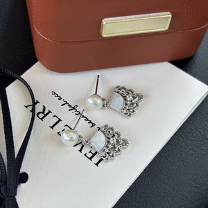 Pendientes de Perlas de Nácar con Encaje en Forma de Abanico, Estilo Palacio Retro, Plata de Ley S925, Accesorios Exquisitos - Product Image 3