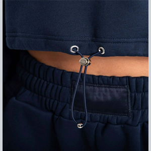 Sweat-shirt à capuche court personnalisé OEM pour femme, idéal pour la gym, manches longues, décontracté, automne/hiver, avec logo imprimé sur le devant, 100% coton - Product Image 5