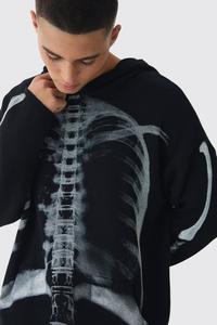OEM Custom DTG Print Skeleton Hoodie Halloween Clothing 100% Cotton Custom Printed Oversized Tall Hoodie Wholesale Hoodies Men - Product Image 2