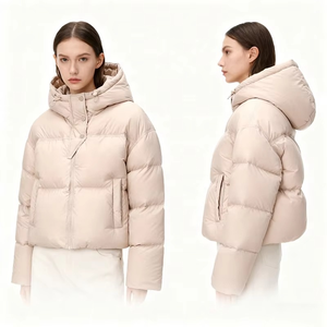 Veste matelassée réversible pour femme, confortable, en tissu imperméable, avec capuche, pour l'hiver et l'été, grande taille, fermeture éclair, coton, randonnée - Product Image 2