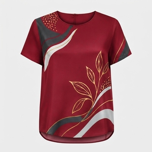 Camiseta Deportiva Corta de Manga Corta con Cuello Redondo y Logotipo Personalizado para Mujer, Transpirable, para Gimnasio, Fitness y Entrenamiento - Product Image 1