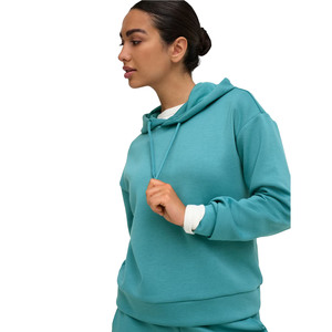 Sweat-shirt à capuche surdimensionné pour femmes, couleur unie, manches longues, en polaire, avec poches, respirant, vêtements d'automne pour femmes - Product Image 5