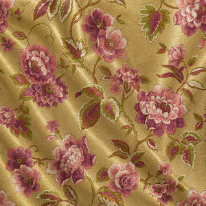 Aura Botanical Gold Zari Silk Cotton Floral <b>Fabric</b>-Lightweight Organic Eco-Friendly Wrinkle Resistant for Wedding & Home Decor - Product Image 4