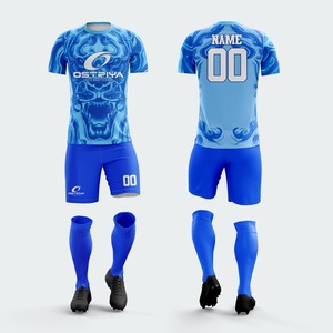Conjuntos de Uniformes de Fútbol Unisex para Hombre con Estampado por Transferencia de Calor, 100% Poliéster, Manga Corta, Antibacterianos - Product Image 1
