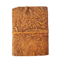 Couverture de journal en cuir véritable enroulable de fabricant de cuir avec le journal antique de papier de décalque lié en cuir fait à la main laitier