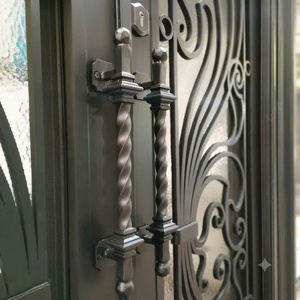 Puerta de Entrada Exterior de Hierro Forjado Tradicional de Lujo, Diseño Abatible, Revestimiento en Polvo Resistente al Óxido, Fácil Montaje - Product Image 5