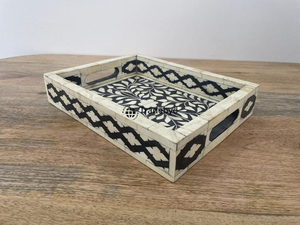 Elegante Bandeja con Incrustaciones de Hueso, Decoración Premium Hecha a Mano para Mesa de Comedor por Tradebyd - Product Image 2