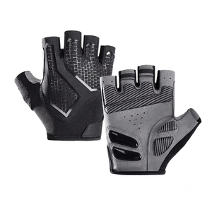 Gants de fitness sans doigts en cuir PU noir pour la musculation, la boxe, l'haltérophilie et l'entraînement en salle de sport - Antidérapants, respirants et légers - Product Image 2