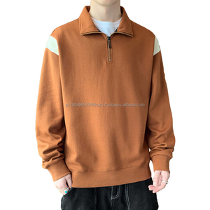 Wholesale Half Zipper Sweatshirt Men Streetwear <b>Zip</b> Hoodie Vintage Sweatshirt Blank Crew Neck Men's Oversize <b>Polo</b> Sweatshirt - Product Image 3