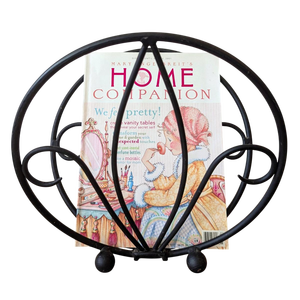 Haute arrivée support de rangement pour magazines sur pied poignée créative étagère stockage à la maison étagère en métal présentoir - Product Image 6