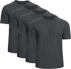 T-shirts décontractés pour hommes, coupe ajustée, design basique uni à col rond, en plusieurs couleurs, tissu tricoté doux, pack combiné - Product Image 1