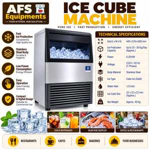 เครื่องทำน้ำแข็ง AFS ขนาด 40 กก. ความจุเก็บได้ 25-30 กก. ต่อวัน ผลิตจากสแตนเลส สำหรับใช้งานเชิงพาณิชย์ - Product Image 1