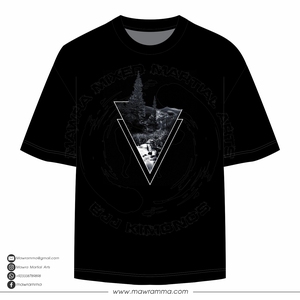 T-shirt graphique noir personnalisé pour homme, impression DTG, coton, streetwear, motif triangle montagne nature, manches courtes - Product Image 5