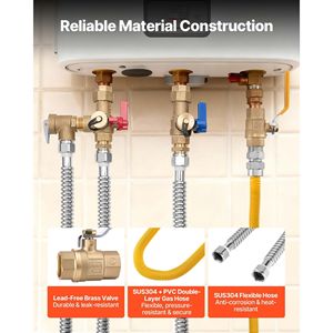 Valvole di isolamento e valvole limitatrici di pressione da 600 WOG, kit di riparazione idraulica da 3/4 di pollice per acqua calda e fredda, valvola a sfera per ricambi scaldabagno - Product Image 3