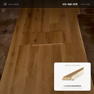 Suelo de Madera de Roble Sintético de 12 mm, Color Marrón Castaño, Tabla Ancha de 7.5 Pulgadas con Sistema de Encaje Macho y Hembra para Sala de Estar - Product Image 1
