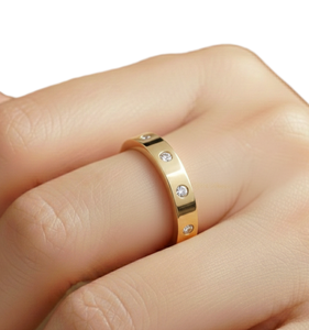 Magnifique Bague de Fiançailles Empilable en Or Massif 10K 14K 18K avec Diamant de Laboratoire Rond Certifié IGI Couleur DEF Pureté VS VVS - Product Image 6