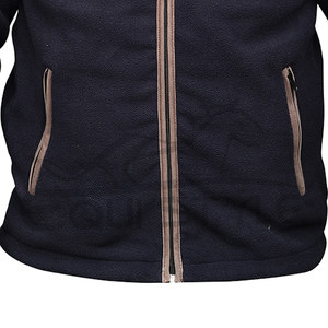 Veste en polaire bleue à fermeture éclair pour homme, col montant, manches longues, coupe-vent, logo personnalisé, veste d'hiver pour l'extérieur - Product Image 4