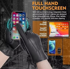 Punchin Sports <b>Warm</b> Cold Protection Slim Fit Leather Winter Touchscreen Anti Slip Grip Smooth Grain General Safety <b>Gloves</b> - Product Image 5
