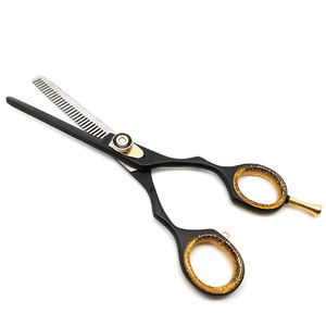 Kit de ciseaux de barbier ZARNAB SURGICAL de haute qualité, revêtement titane noir, pour droitiers, pointe arrondie, 28 dents, manche court - Product Image 4