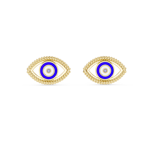 TRENDY EVILEYE <b>EARRING</b> <b>SET</b> IN 18KT SOLID YELLOW <b>GOLD</b> ENGAGEMENT WEDDING PARTY VALENTINE GIFT GLAM EVENT EVERYDAY USE FOR WOMEN - Product Image 1