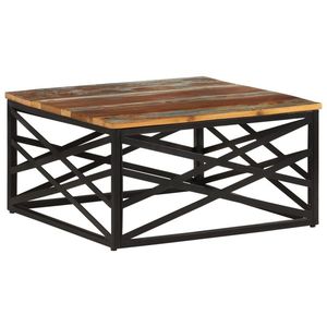 Modern Round Wood Coffee <b>Table</b> With Black <b>Iron</b> Frame Industrial Design Living Room Furniture Handmade - Product Image 5