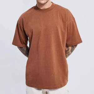 T-shirt classique surdimensionné personnalisé couleur unie, le plus vendu, décontracté d'été, épais, à épaules tombantes, à manches courtes pour hommes - Product Image 3