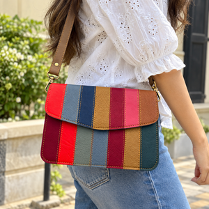 Sac à main en cuir recyclé Offre Spéciale multicolore Sac à bandoulière élégant en cuir recyclé Sacs en cuir multi-usages Utilisations pour femmes - Product Image 1