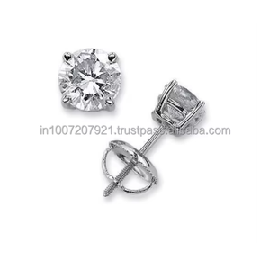 0.50CT Certified Natural Solitaire Diamond <b>Stud</b> <b>Earrings</b> | 14K Solid White Gold Classic <b>Fine</b> Jewelry Elegant Daily Wear Luxury - Product Image 3