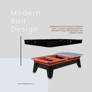 Mesa de Billar Americana Estándar para Torneos King Alpha, Estructura de Madera Contrachapada Sólida, Bolsillos de Cuero Genuino, Sistema de Retorno de Bolas, Alta Calidad - Product Image 6