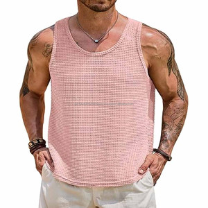 Débardeur tie-dye sans manches col rond pour homme, débardeur respirant et léger pour vente en ligne - Product Image 1