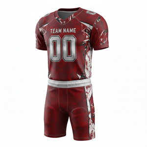 Conjunto Personalizable de Uniforme de Fútbol Americano con Camiseta y Pantalones Cortos con Posición para Logotipo Frontal - Product Image 3