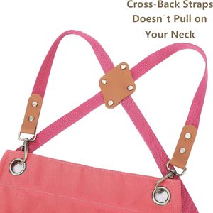 Unisex Adult Apron Coral Pink with Front Pockets and Adjustable Straps Manufacturer Brand OEM Service - Product Image 4