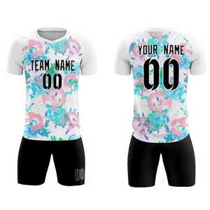 Custom Pink Digital Printing Silk Screen Soccer Uniform Team Name Number Adults Unisex Breathable Polyester Jersey <b>Shorts</b> Set - Product Image 3