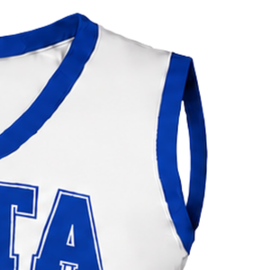 Haut d'uniforme de cheerleading bleu roi sans manches, col en V, pour compétition de danse d'équipe, entraînement et vêtements de sport - Product Image 3