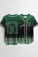 Maillot de baseball personnalisé à dégradé avec motif chevron dégradé argenté, nom et numéro imprimés, short d'équipe entièrement boutonné