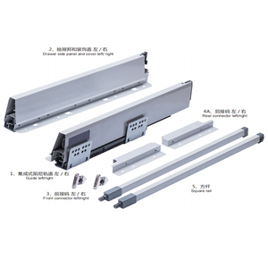 H135 Mỏng Bằng Gỗ Khu Dân Cư Nhà Bếp Bàn Ăn Mềm Đóng Cửa Kim Loại Ngăn Kéo Hệ Thống Giấu Undermount Thép Ngăn Kéo Phòng Tắm - Product Image 1