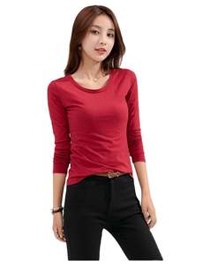 Camisetas de Manga Larga para Mujer, Ecológicas, de Alta Calidad, para Verano, con Estampado Premium, Corte Ajustado, Mezcla de Poliéster y Algodón, Personalizadas, al por Mayor - Product Image 3