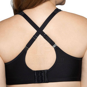 Soutien-gorge rembourré respirant à maintien élevé en Spandex/Nylon, grande taille, avec logo frontal, écologique, pour femme, vêtements de fitness, haute qualité, couleur unie - Product Image 2