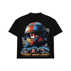 T-shirt graphique artistique pour homme, imprimé personnalisé, coton noir, streetwear, manches courtes, décontracté, mode, vente en gros - Product Image 5