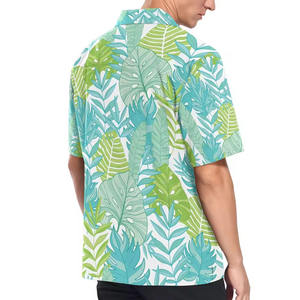 Nouvelle arrivée : chemise hawaïenne en coton personnalisée avec logo imprimé, respirante, manches courtes, pour homme, style décontracté. - Product Image 3