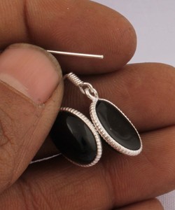 925 Sterling <b>Silver</b> Oval Lapis Lazuli Vintage Engagement Drop <b>Earrings</b> Smooth Cabochon Gemstone Wire <b>Dangle</b> <b>Earrings</b> for - Product Image 3
