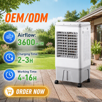 Refroidisseur d'air évaporatif industriel, refroidisseur commercial rechargeable, ventilateur de refroidissement à haut débit d'air pour atelier, entrepôt, usine, extérieur