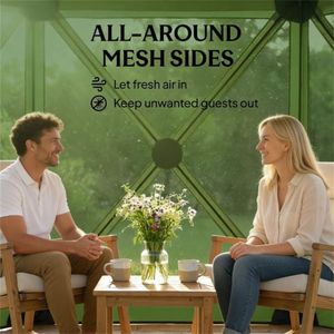 Gazebo da campeggio verde scuro con protezione solare per feste ed eventi - Product Image 4