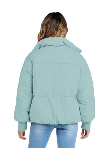 OEM Wholesale Winter Coats <b>Jackets</b> For Women Polyester Breathable Padded Breathable Custom Logo Printed Knitted Winter Puffer - Product Image 2