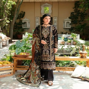 <b>Eid</b> Heavy Party <b>Dresses</b> for Women Pure Cotton Unstitch Embroidered Lawn Three Piece Punjabi Suits Ramsha Vol MASHAAL-8 Maxi - Product Image 2