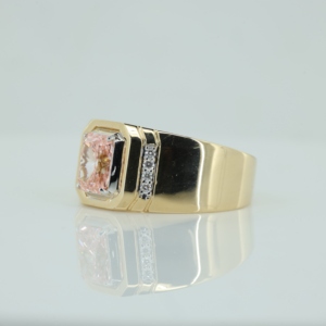 In Stock Gold Plated S925 <b>Silver</b> Custom <b>Emerald</b> Cut Moissanite Engagement <b>Ring</b> for Men's Wedding - Product Image 2